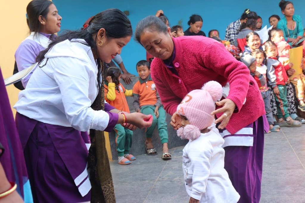 Blessings in the courtyard